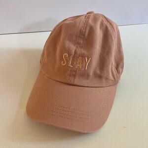 Pink Denim Cap with SLAY Embroidery NWOT